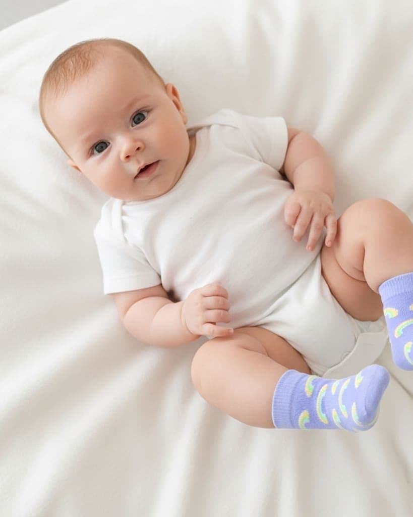 Kids’ Rainbow Pattern Socks – Lavender