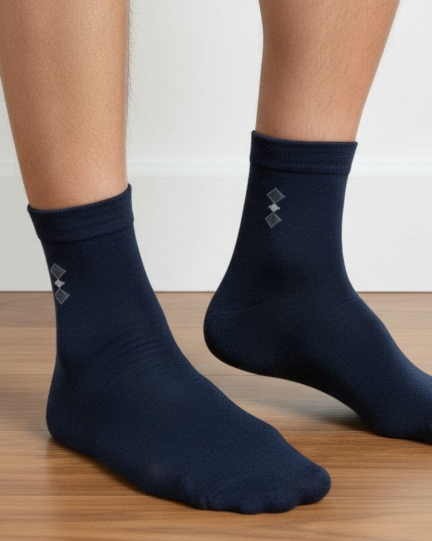 Men Cotton Crew Socks (Pack of 5) Soft Breathable Comfort Fit Multicolor hover