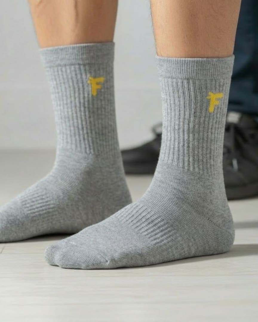Antimicrobial Cotton Ribbed Crew Socks