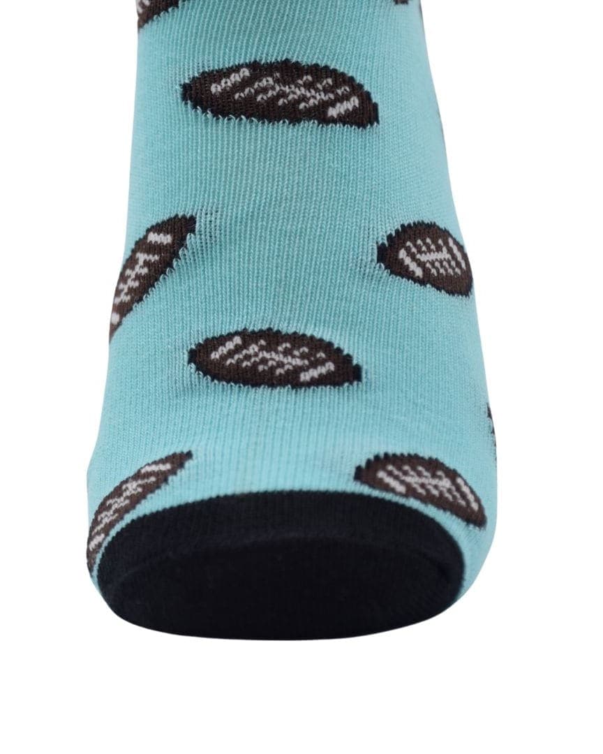 Sky Blue Football Print Ankle Socks – Soft & Stylish hover