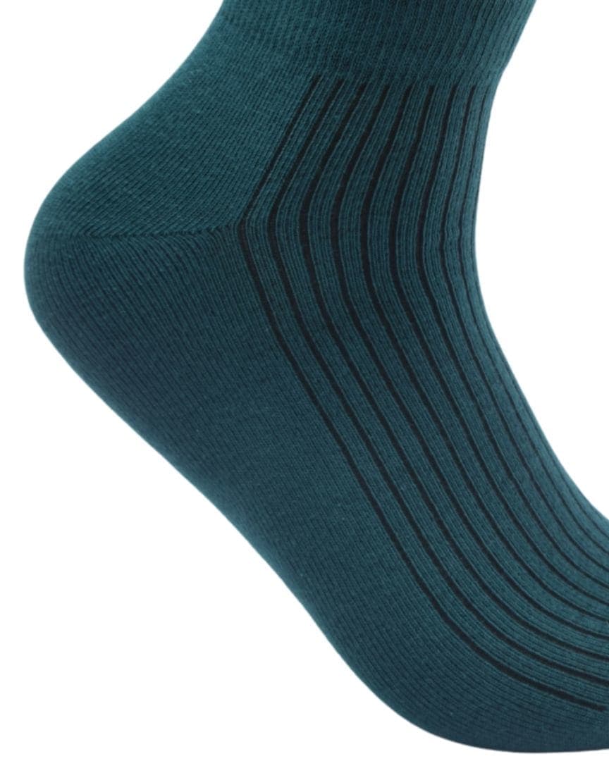 Teal Ankle Socks with Yellow Toe – Comfortable & Stylish Everyday Wear hover