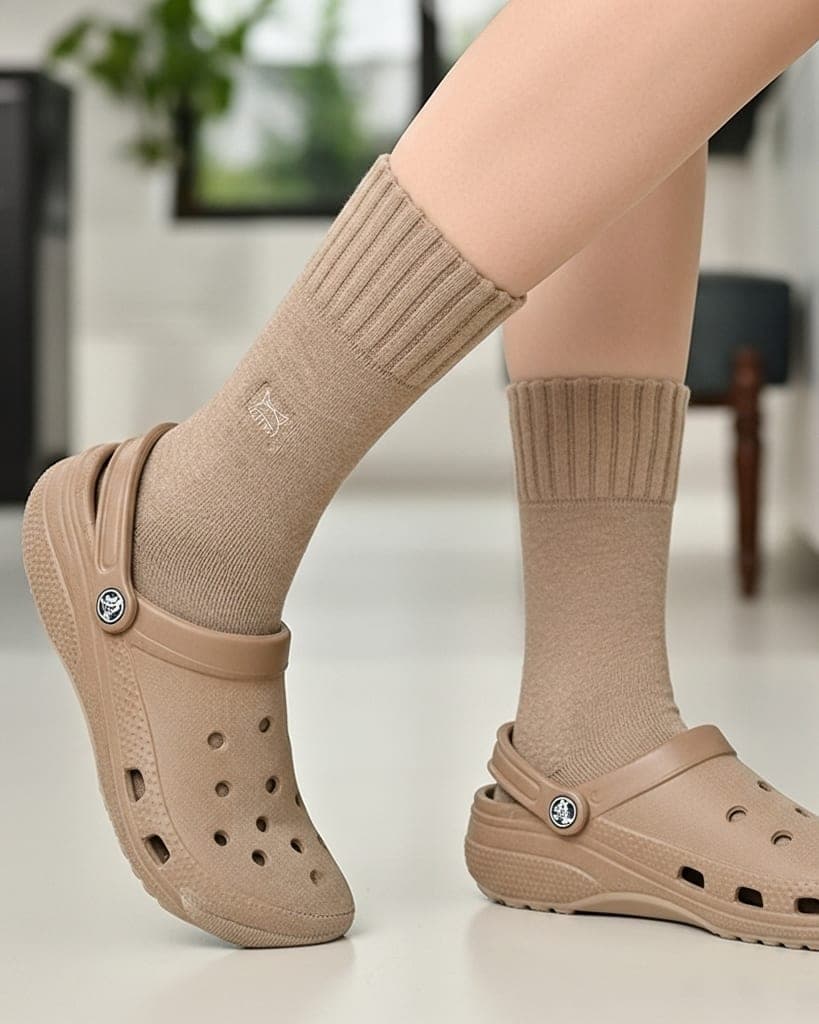 Premium Beige Woolen Winter Socks – Soft, Warm & Stylish Comfort Wear1 hover