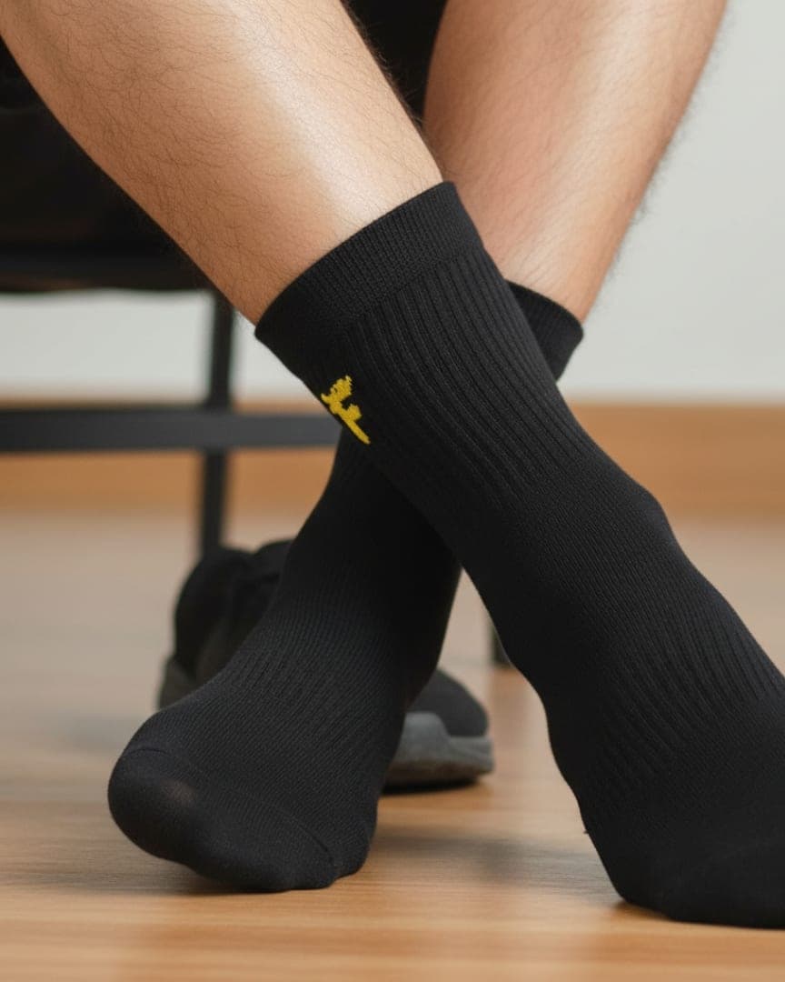 Premium Antimicrobial Cotton Crew Socks for Men