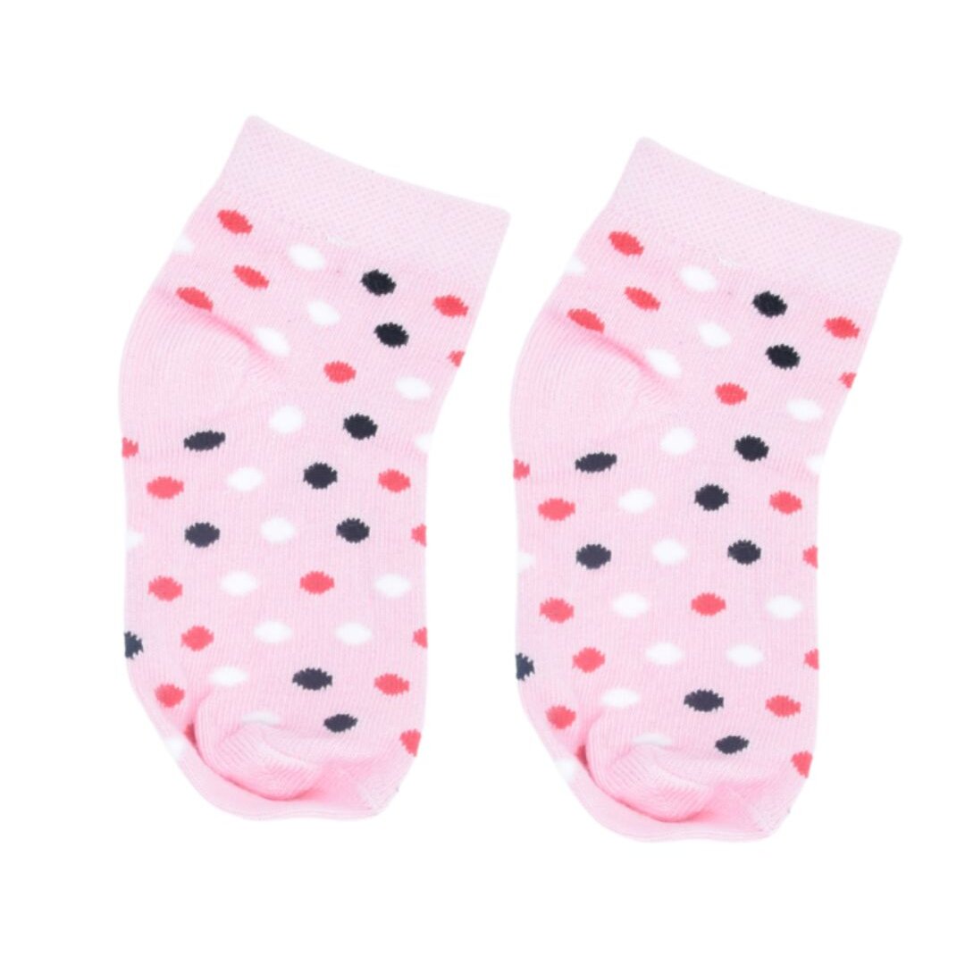 Kids Polka Dot Ankle Socks – Pink | Soft Cotton Everyday Wear - Image 3