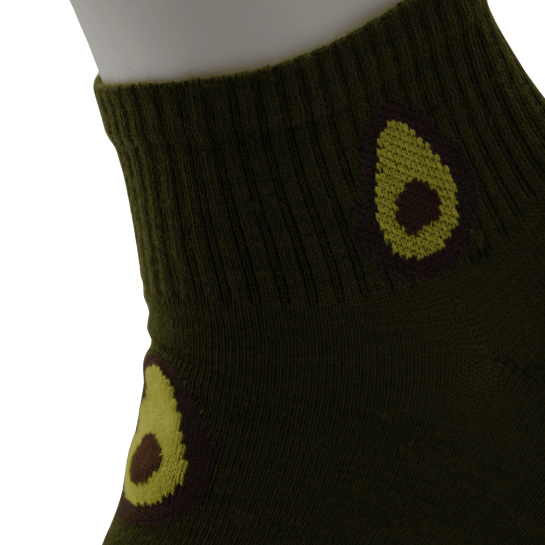 Green Ankle Socks with Fun Avocado Pattern - Image 2
