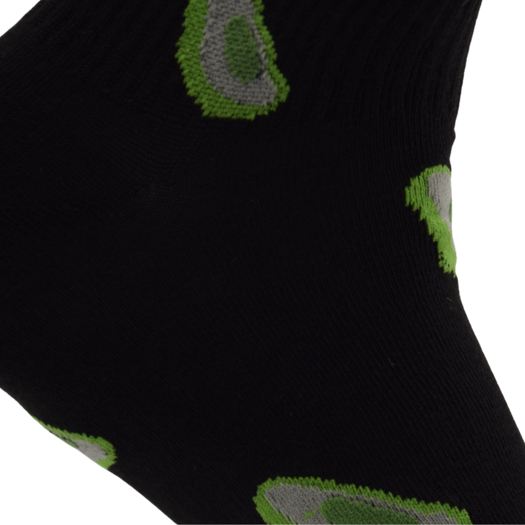 Black Avocado Ankle Socks – Stylish Fun Fruit Design - Image 4