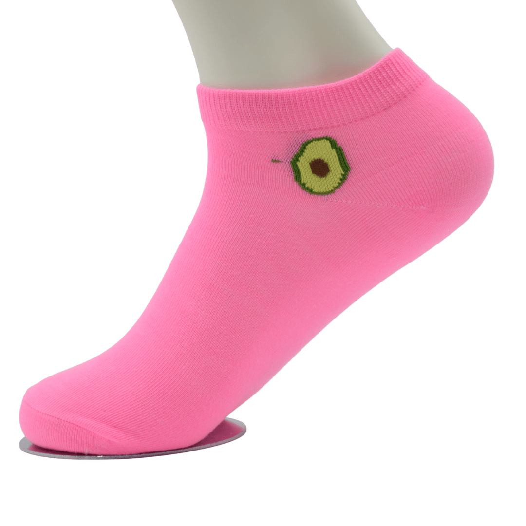 Pink Ankle Socks with Avocado Embroidery - Image 4