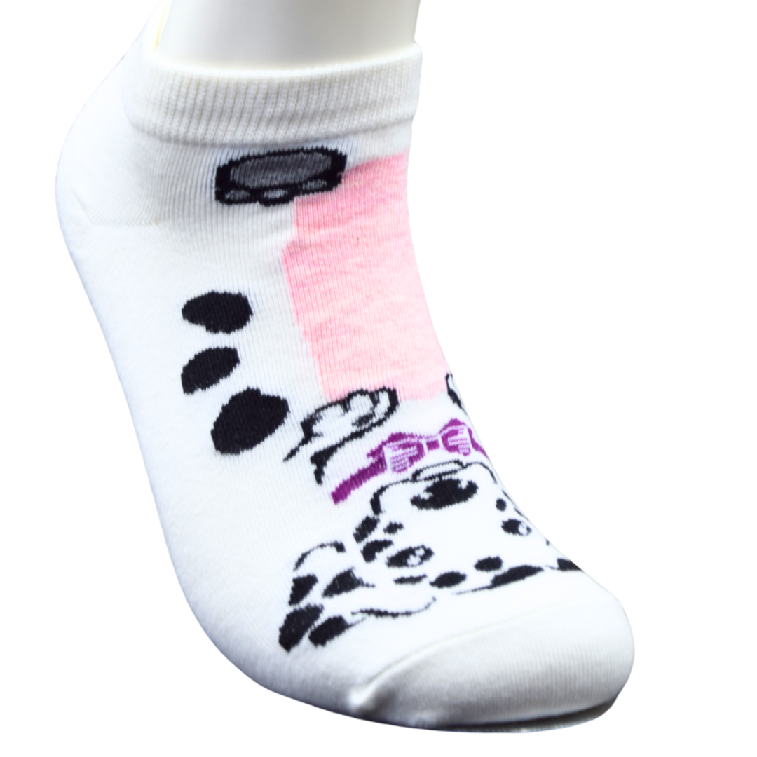 White & Pink Dalmatian Print Ankle Socks – Cute & Comfortable Everyday Wear - Image 3