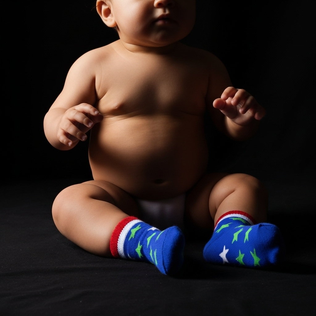Blue Starry Fun Crew Baby Socks
