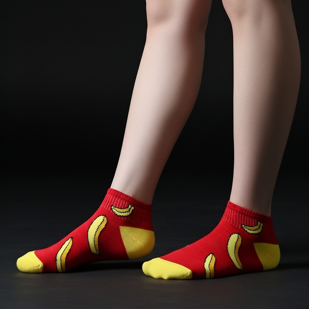 Red Banana Design Ankle Socks – Fun & Playful Style