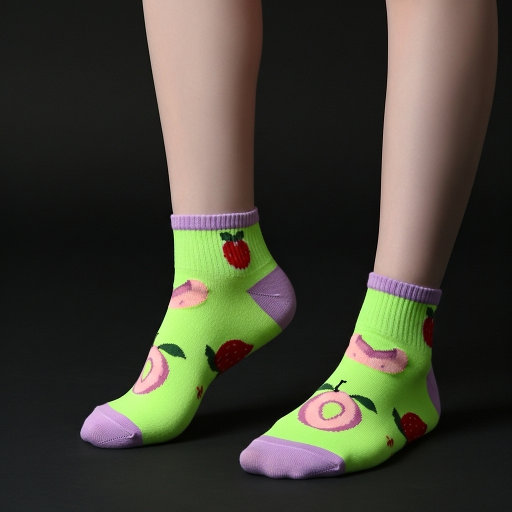 Fruit Pattern Ankle Socks Gift Box (5 Pairs) - Image 2