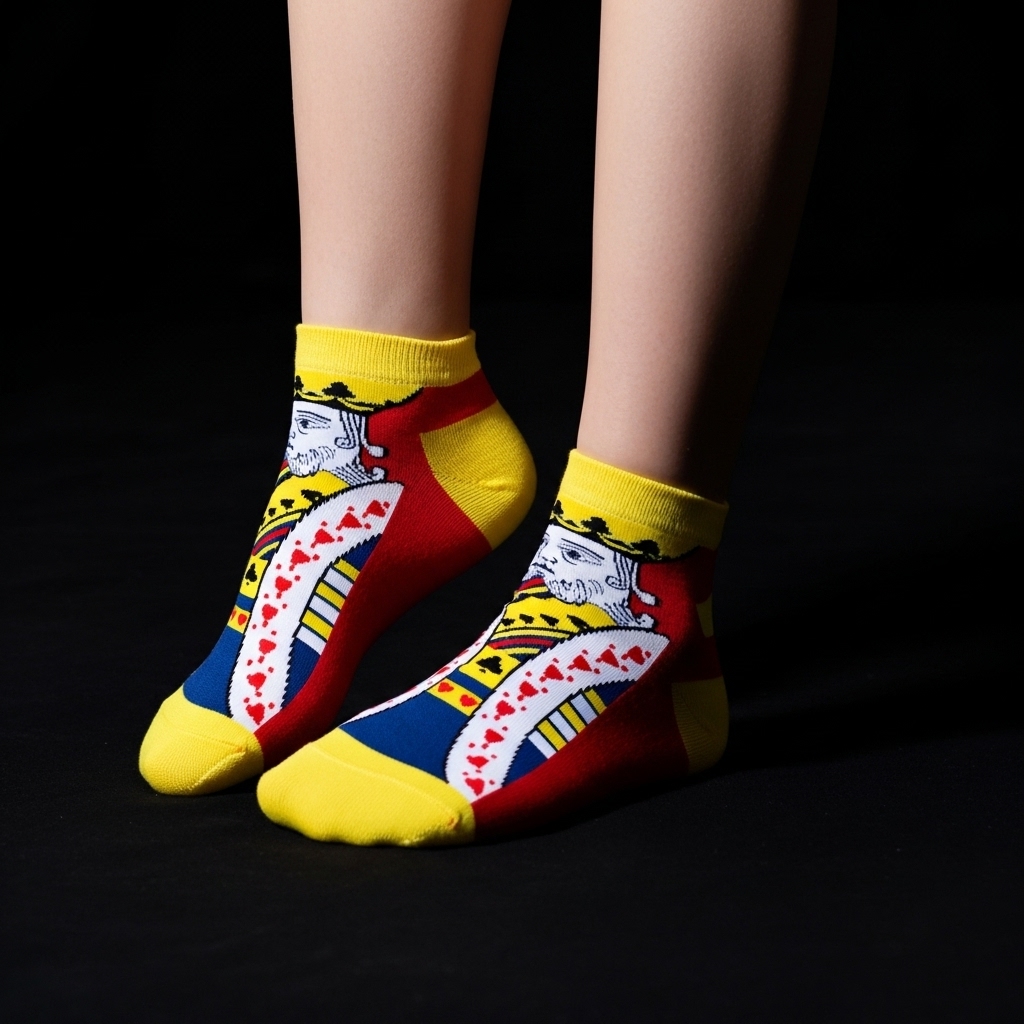 King of Cards Ankle Socks – Playful & Bold Style - Image 3