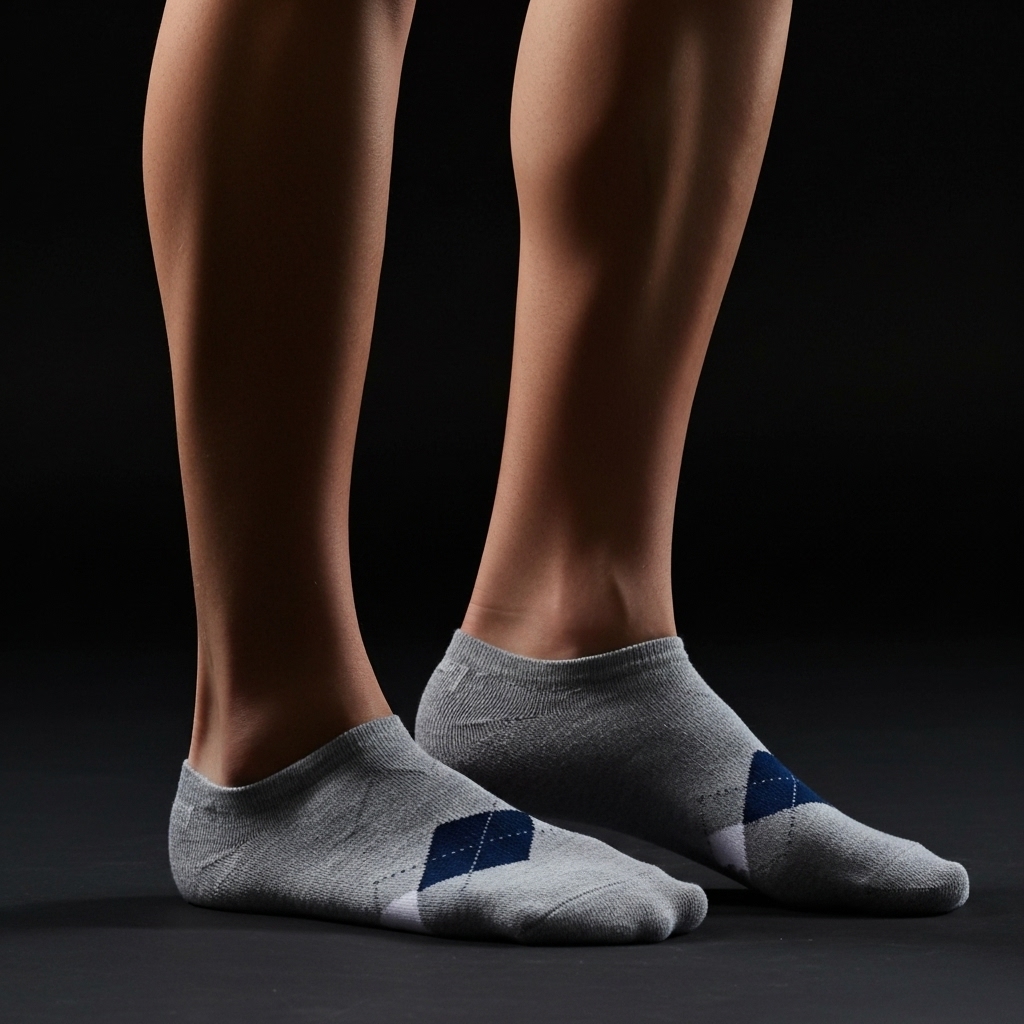 Light Grey Argyle Low-Cut Socks – Subtle Style, Everyday Comfort