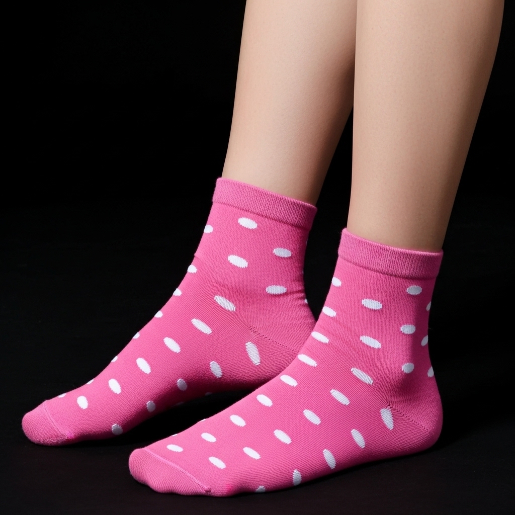 Pink Polka Dot Ankle Socks – Soft and Stylish Everyday Wear - Image 3