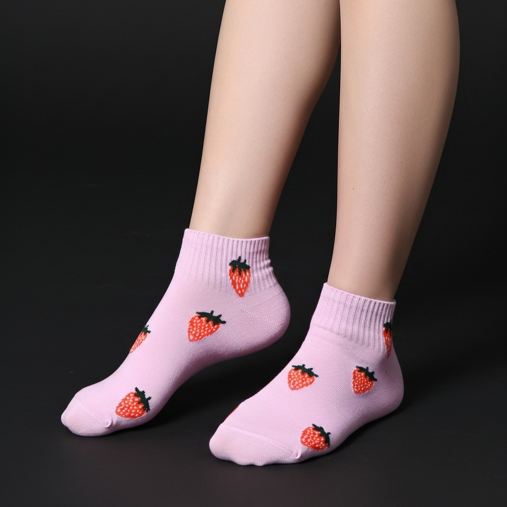 Fruit Pattern Ankle Socks Gift Box (5 Pairs) - Image 5