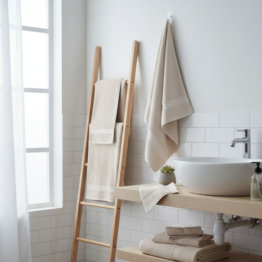 Luxury Quick Dry Cream Beige Cotton Bath Towel – 635 GSM Large Size (140×65 cm) Ultra Soft & Super Absorbent - Image 3