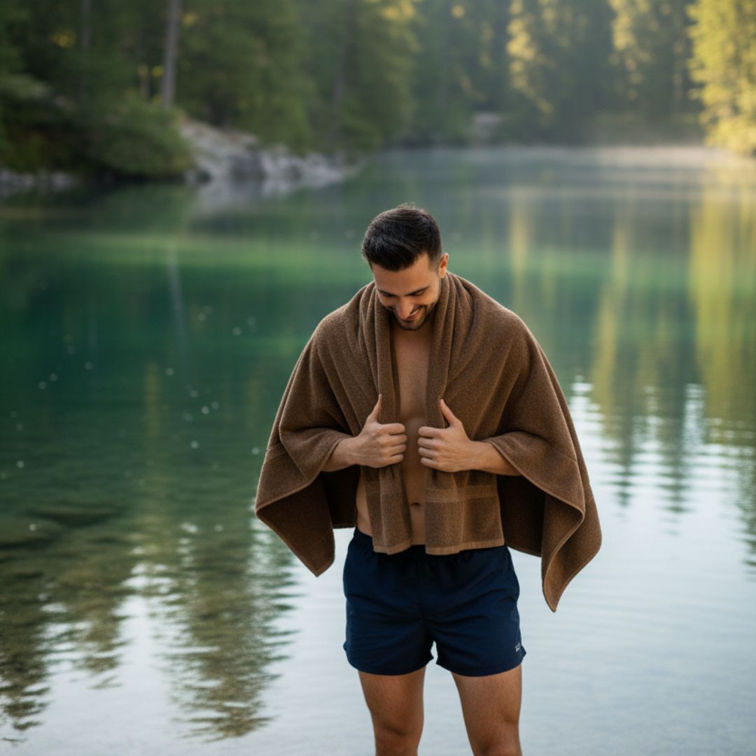 Quick Dry Brown Cotton Bath Towel – 725 GSM Ultra Soft & Highly Absorbent, Large Size (140×75 cm) - Image 4