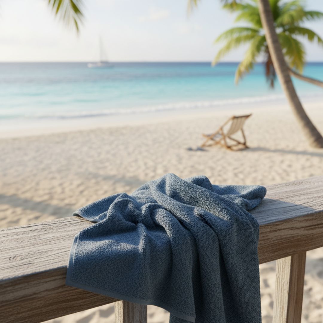 Quick Dry Premium Blue Bath Towel – 480 GSM, Large Size (132×75 cm) Soft & Super Absorbent - Image 4