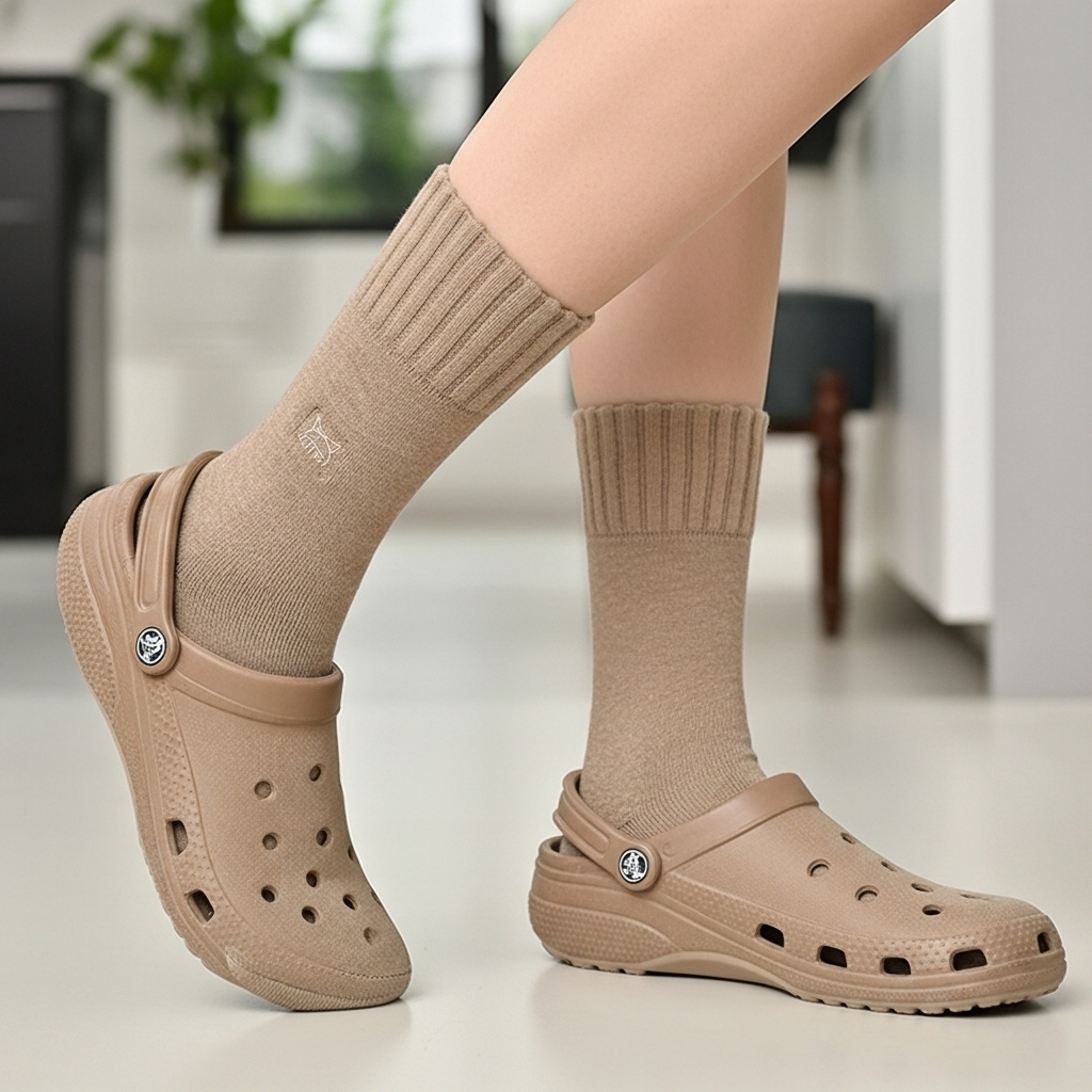 Premium Beige Woolen Winter Socks – Soft, Warm & Stylish Comfort Wear - Image 4