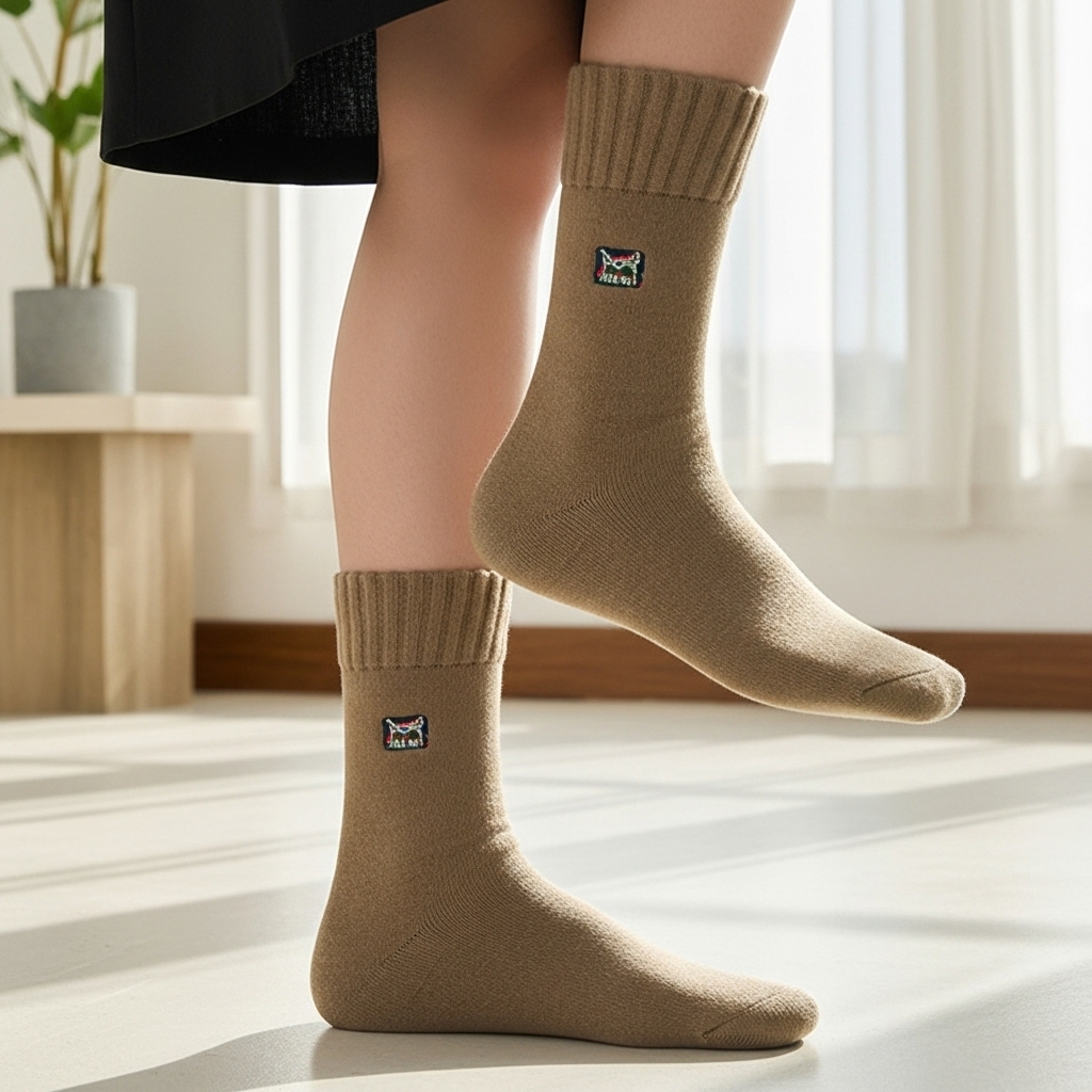 Premium Brown Woolen Winter Socks – Soft, Warm & Cozy Daily Wear - Image 4