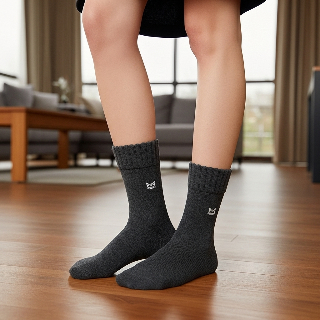 Premium Dark Grey Woolen Winter Socks – Thick, Warm & Soft Daily Wear3