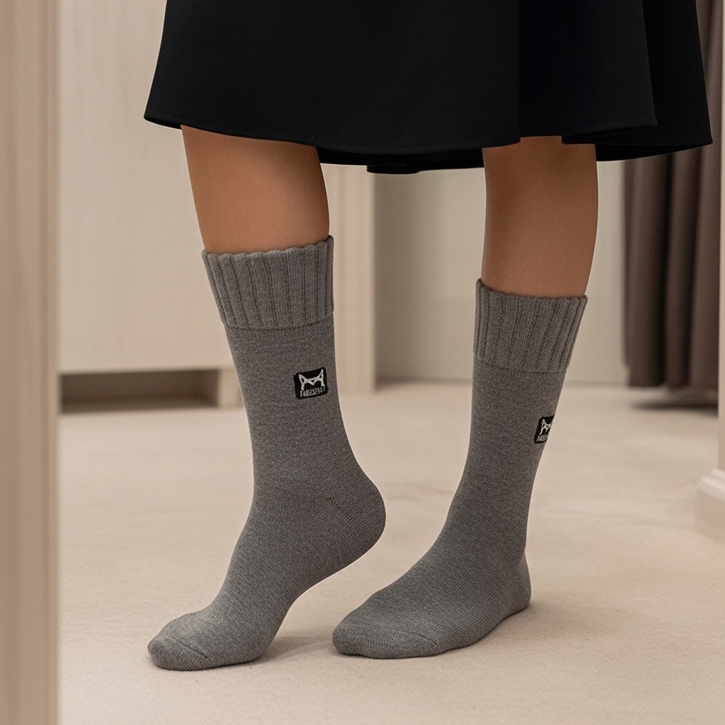 Premium Grey Cotton Crew Socks - Soft, Breathable & Everyday Comfort Wear