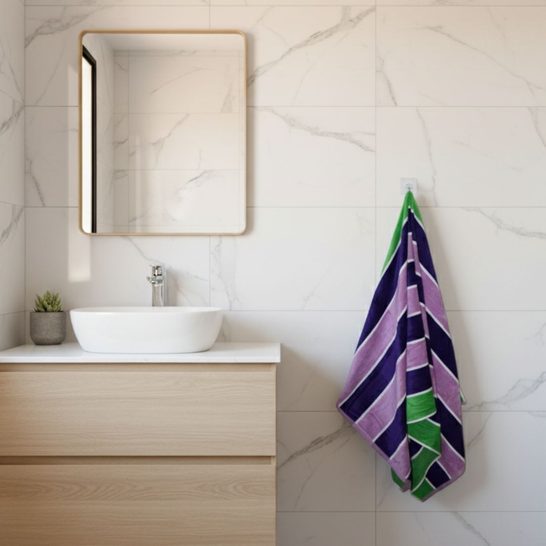 Multicolor Striped Design Bath Towel – 485 GSM, Ultra-Soft & Absorbent (145×75 cm) | Premium Everyday Bath Towel