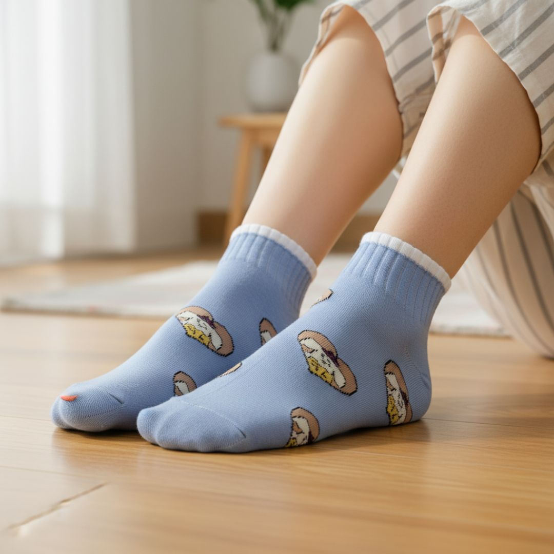 Women’s Cute Cotton Ankle Socks – Pack of 5 | Soft, Breathable & Stylish Daily Wear - Image 3