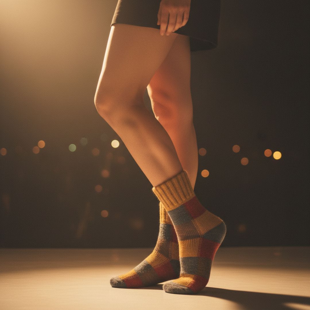 Multicolor Block Pattern Woolen Winter Socks | Soft Knit Warm Socks - Image 3