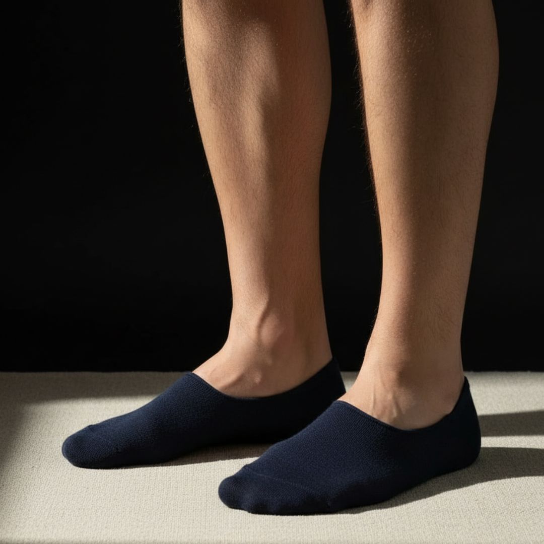 Men Cotton No Show Socks (Pack of 4) Invisible Low Cut, Loafers Socks - Image 4