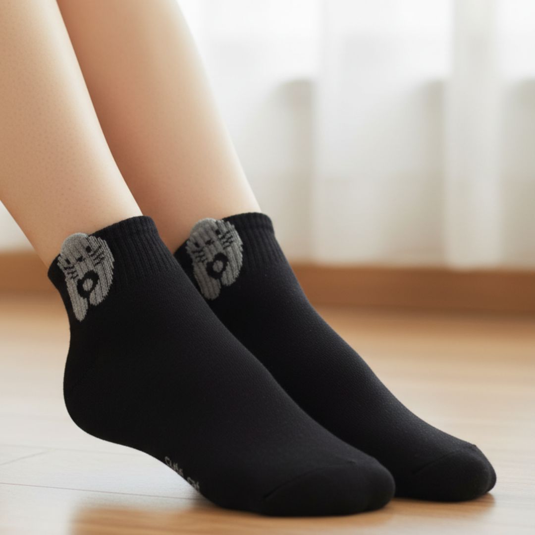 Women Cotton Ankle Socks Pack of 5 Soft Breathable Cute Design Comfort Fit - Image 5