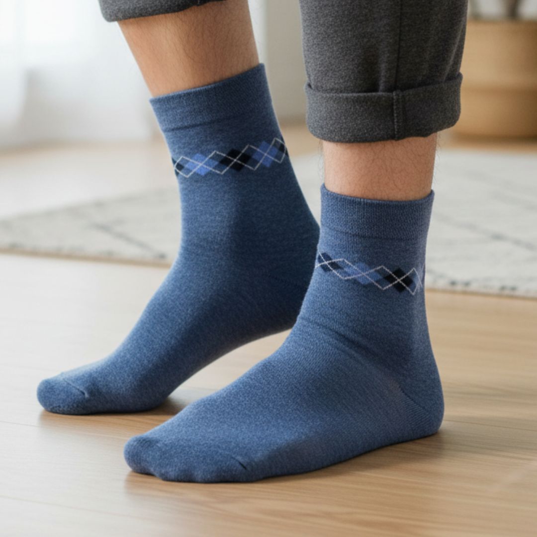 Men Cotton Ankle Socks (Pack of 4) Soft Breathable Comfort Fit Multicolor - Image 4