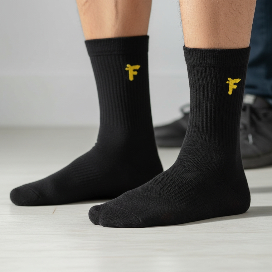 Premium Antimicrobial Cotton Crew Socks for Men