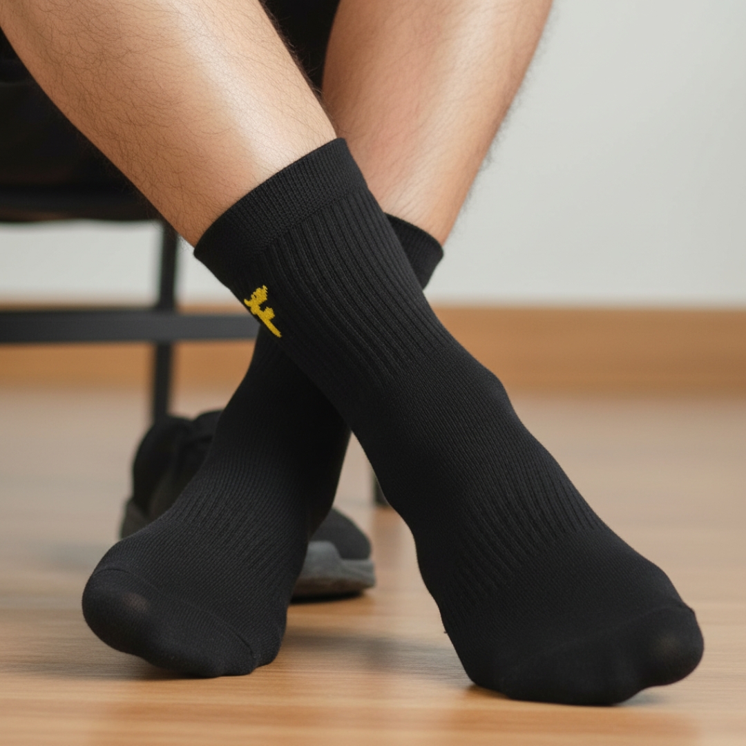 Premium Antimicrobial Cotton Crew Socks for Men