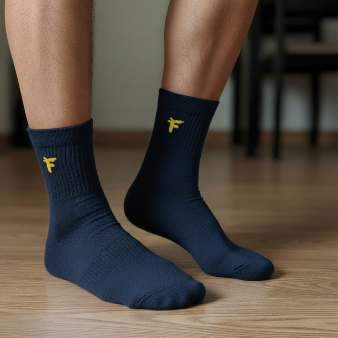 Premium Antimicrobial Cotton Crew Socks for Men