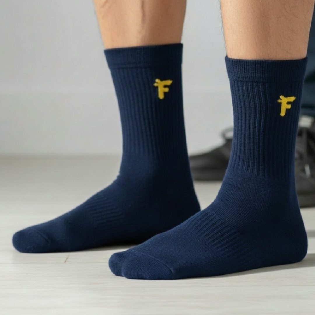 Premium Antimicrobial Cotton Crew Socks for Men